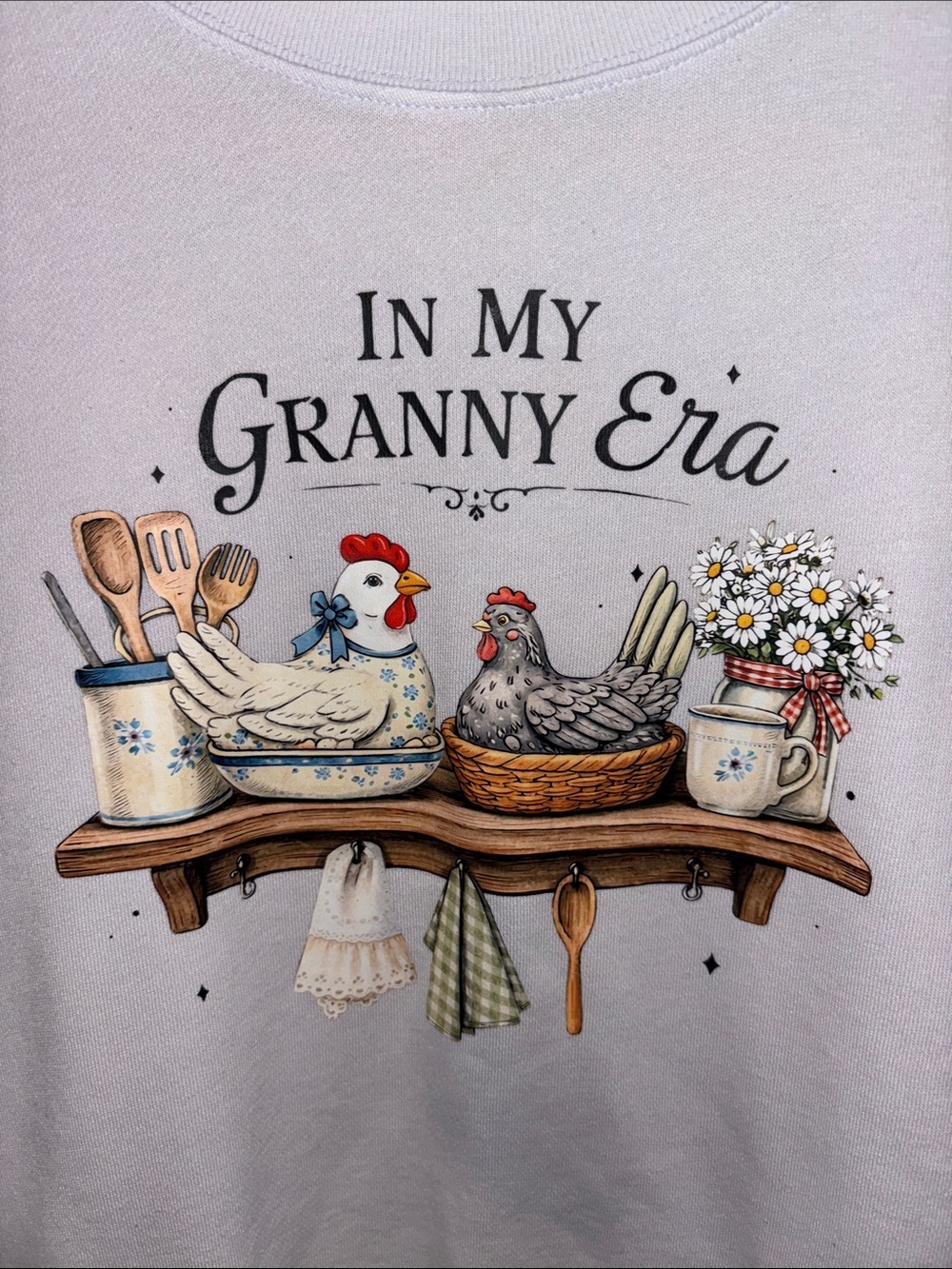 Gap “In My Granny Era” Custom Graphic Sweatshirt Women’s Vintage-Inspired Sz Med - Picture 3 of 6